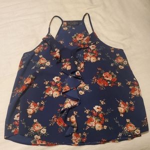 V-neck floral print top